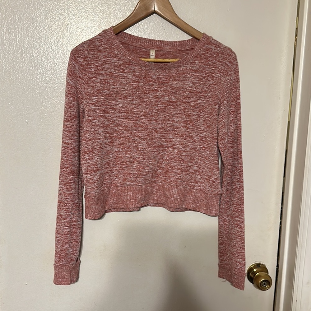 WOMENS PINK COLOR DEMIN CROPPED SWEATER SIZE S